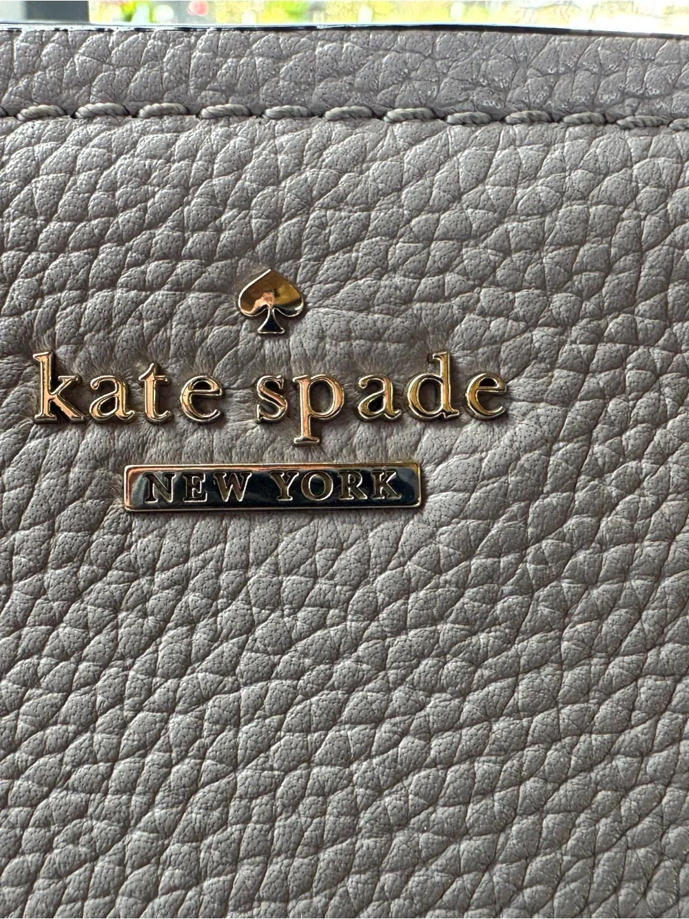 kate spade Gray Pebbled Leather Satchel with Crossbody Strap